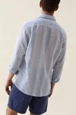 Aker Multi Blues Stripe Linen Shirt -Buff Shop Aker Multi Blues Stripe Shirt3