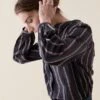 Aldwick Charcoal Stripe Nehru Shirt -Buff Shop Aldwick Nehru Shirt