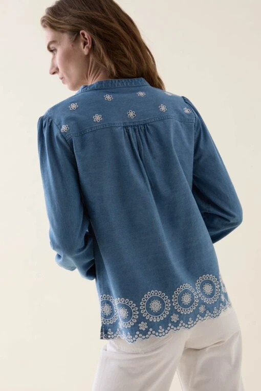 Amberley Denim Broderie Blouse - Image 3