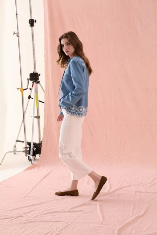 Amberley Denim Broderie Blouse - Image 4