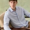Beacon Blue Stripe Linen Shirt