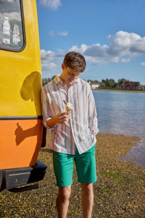 Bishopstone Multi Stripe Linen Shirt - Image 6