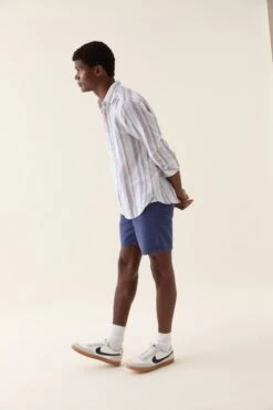 Bishopstone Multi Stripe Linen Shirt -Buff Shop Bishopstone Multi Linen Shirt1