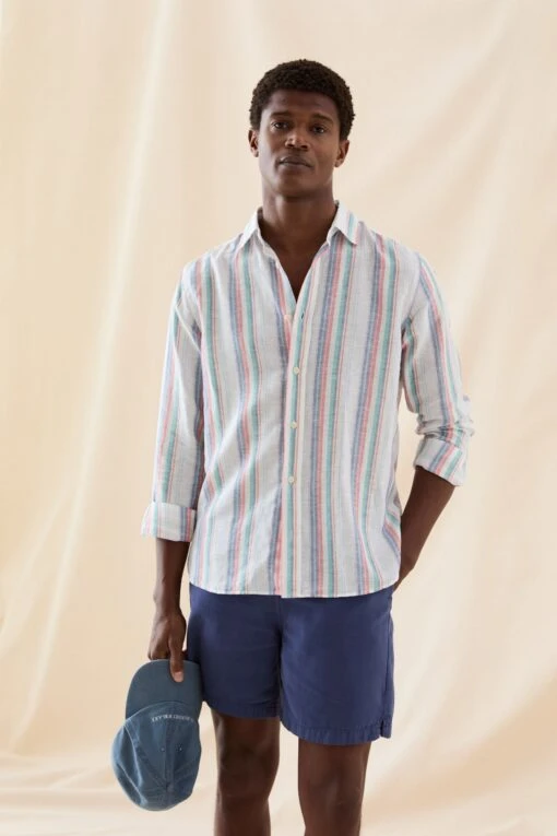 Bishopstone Multi Stripe Linen Shirt - Image 2