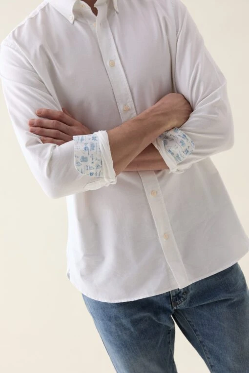 Blake Vintage White Oxford Shirt - Image 3