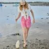 Bodiam Pink Painted Stripe Shorts