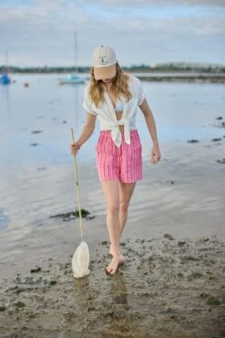 Bodiam Pink Painted Stripe Shorts
