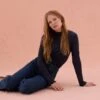 Bramley Navy Ruffle Pointelle Top -Buff Shop Bramley Navy Top5