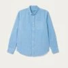 Broadleaf Washed Blue Twill Shirt -Buff Shop Broadleaf Blue Flat Shot