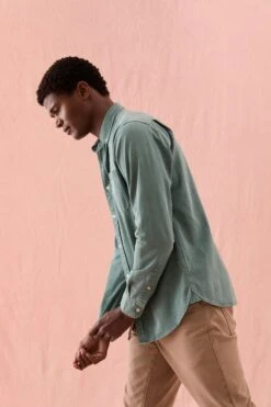 Broadleaf Washed Emerald Twill Shirt -Buff Shop Broadleaf Emerald Twill Shirt1