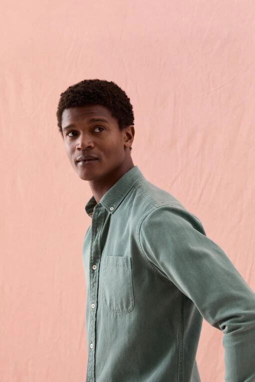 Broadleaf Washed Emerald Twill Shirt - Image 5