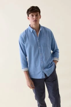Broadleaf Washed Blue Twill Shirt -Buff Shop Broadleaf Washed Blue Twill Shirt2