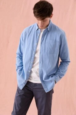 Broadleaf Washed Blue Twill Shirt -Buff Shop Broadleaf Washed Blue Twill Shirt5