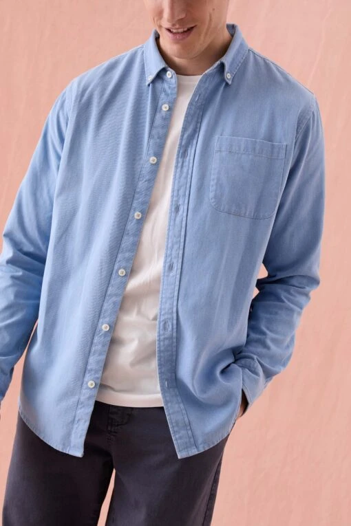 Broadleaf Washed Blue Twill Shirt - Image 5