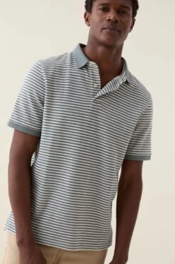 Brookwood Khaki Stripe Polo