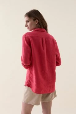 Burley Washed Red Linen Shirt -Buff Shop Burley Red Shirt2