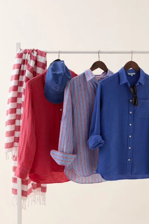 Burley Washed Red Linen Shirt - Image 6