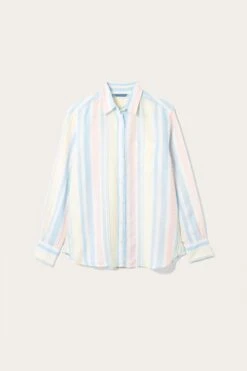 Cambray Multi Stripe Linen Blend Shirt