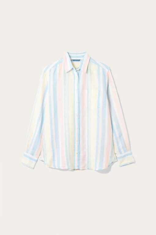 Cambray Multi Stripe Linen Blend Shirt