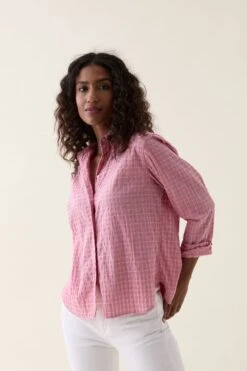 Chailey Pink Seersucker Check Shirt -Buff Shop Chailey Pink Check Shirt1