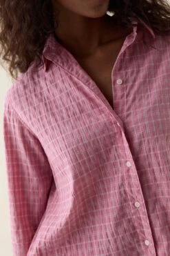 Chailey Pink Seersucker Check Shirt -Buff Shop Chailey Pink Check Shirt3