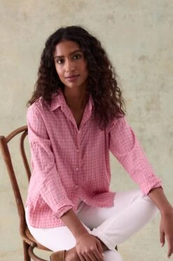 Chailey Pink Seersucker Check Shirt
