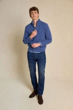 Colesbourne Denim Blue Half Zip Jumper -Buff Shop Colesbourne Denim Blue Half Zip Jumper1