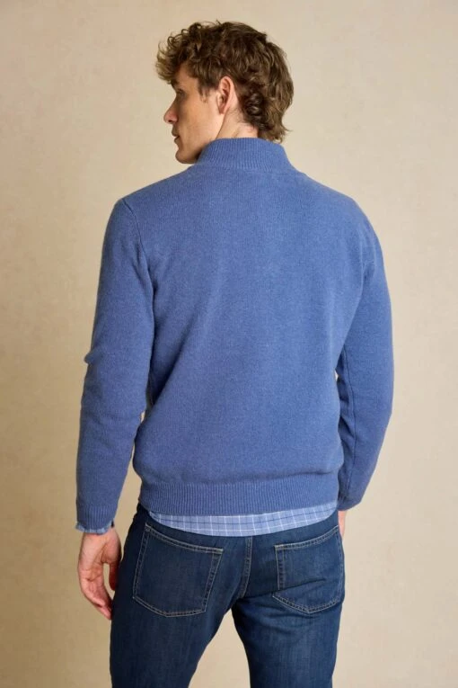 Colesbourne Denim Blue Half Zip Jumper - Image 4