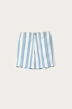 Dunsfold Blue Printed Stripe Shorts -Buff Shop Dunsfold Stipe Shorts