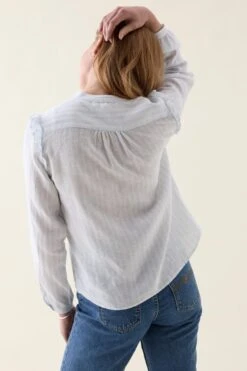 Ellen Ruffle Sleeve Linen Shirt -Buff Shop Ellen Ruffle Sleeve Linen Shirt4