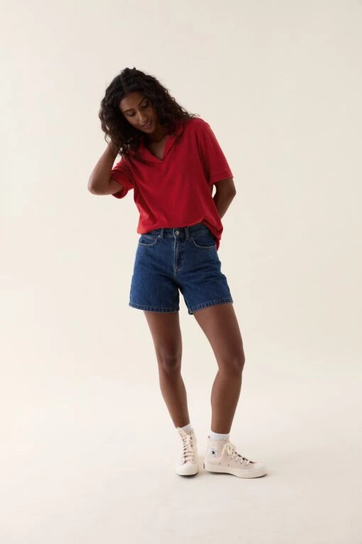 Elsted Red Towelling Polo - Image 4