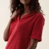 Elsted Red Towelling Polo -Buff Shop Elsted Red Polo2