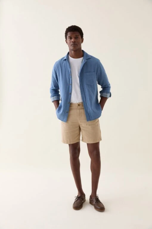 Ewhurst Sand Cotton Linen Shorts - Image 2