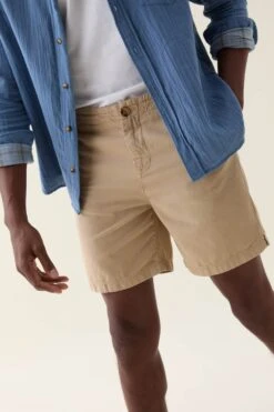 Ewhurst Sand Cotton Linen Shorts -Buff Shop Ewhurst Sand Linen Shorts3