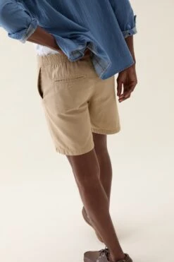 Ewhurst Sand Cotton Linen Shorts -Buff Shop Ewhurst Sand Linen Shorts4