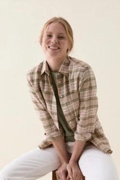 Frimley Khaki Check Linen Shirt -Buff Shop Firmley Khaki Check Linen Shirt3