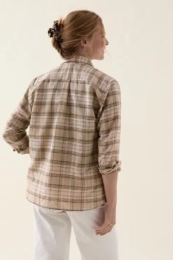 Frimley Khaki Check Linen Shirt -Buff Shop Firmley Khaki Check Linen Shirt5
