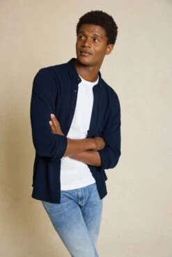 Galloway Navy Pique Shirt -Buff Shop Galloway Navy Pique Shirt2