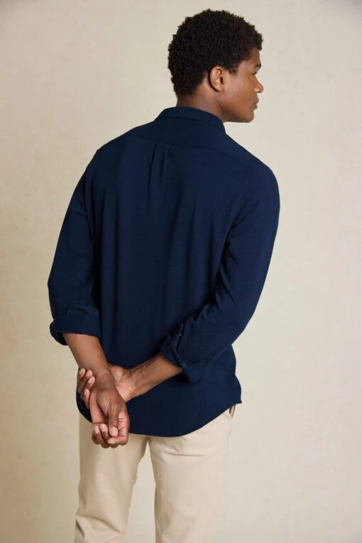 Galloway Navy Pique Shirt - Image 6