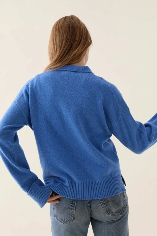Hale Cornflower Open Collar Jumper - Image 5
