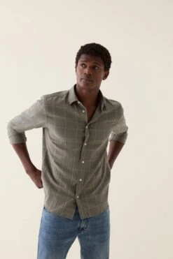 Halnaker Khaki Check Shirt