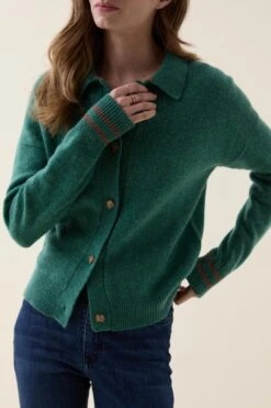 Hellebore Green Collared Cardigan -Buff Shop Hellebore Green Collared Cardign4