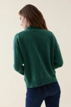 Hellebore Green Collared Cardigan -Buff Shop Hellebore Green Collared Cardign5