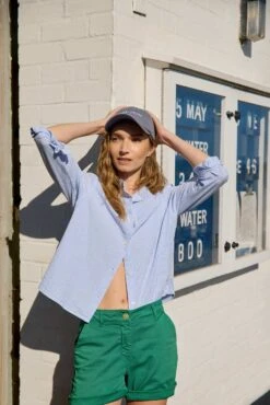 Holland Sky Nehru Seersucker Shirt