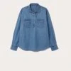 Keymar Washed Indigo Popover Top -Buff Shop Keymer Indigo Popover