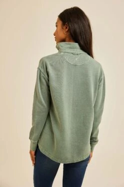 Kittisford Khaki Half Button Sweat -Buff Shop KhakiHalfButtonSweat2