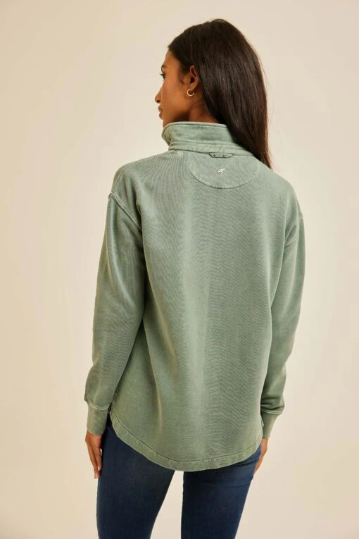 Kittisford Khaki Half Button Sweat - Image 4