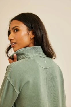 Kittisford Khaki Half Button Sweat -Buff Shop KhakiHalfButtonSweat3