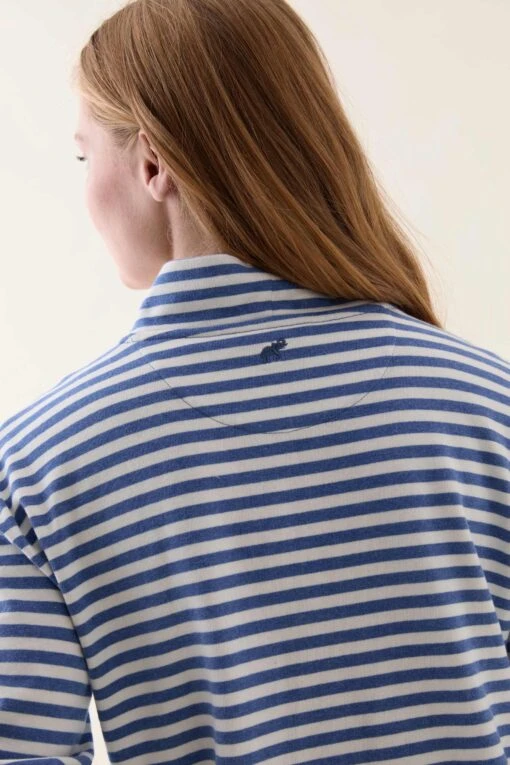 Laleham Blue Stripe Mock Neck Tee - Image 4