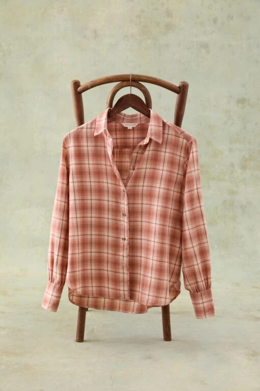 Leigh Terracotta Check Shirt - Image 6